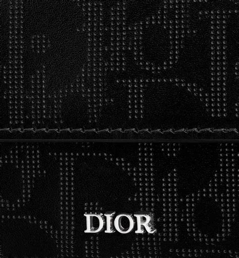 black dior oblique galaxy leather wallet
